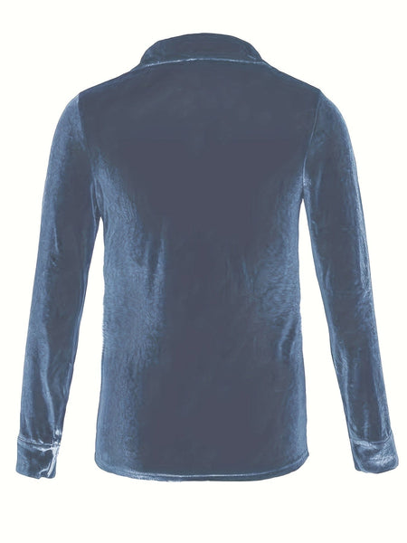 Solid Versatile Button Dual Pockets Long Sleeve T-Shirt