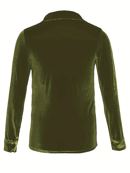 Solid Versatile Button Dual Pockets Long Sleeve T-Shirt