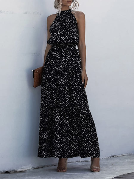 Sophisticated Printed Halter Neck Dresses