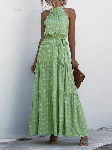 Sophisticated Printed Halter Neck Dresses