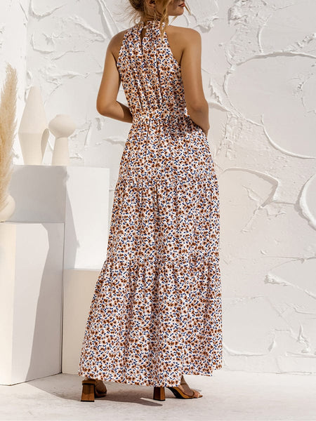 Sophisticated Printed Halter Neck Dresses