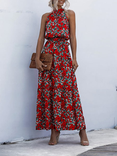 Sophisticated Printed Halter Neck Dresses