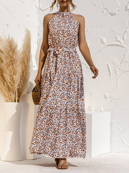 Sophisticated Printed Halter Neck Dresses