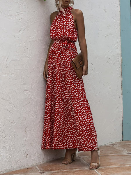 Sophisticated Printed Halter Neck Dresses