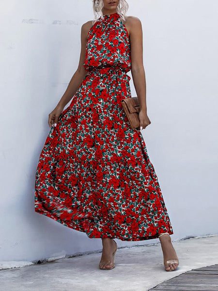 Sophisticated Printed Halter Neck Dresses