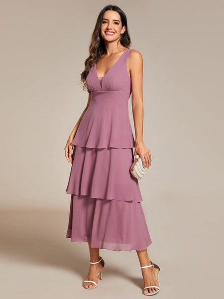 Women's Tiered Ruffle Wedding Guest Dress in Blouses & Shirts
