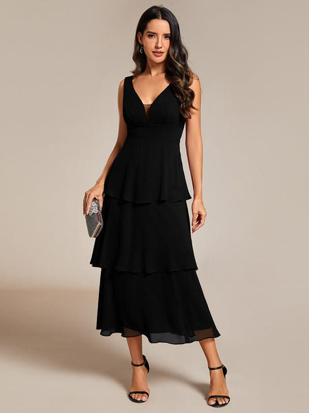 Women's Tiered Ruffle Wedding Guest Dress in Blouses & Shirts