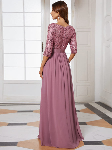 Floor-Length Sequin Evening Dress with practical styling and dependable silhouette control.