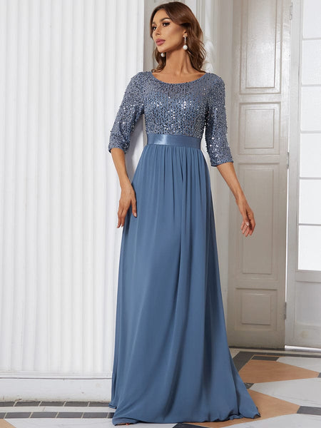 Floor-Length Sequin Evening Dress with practical styling and dependable silhouette control.