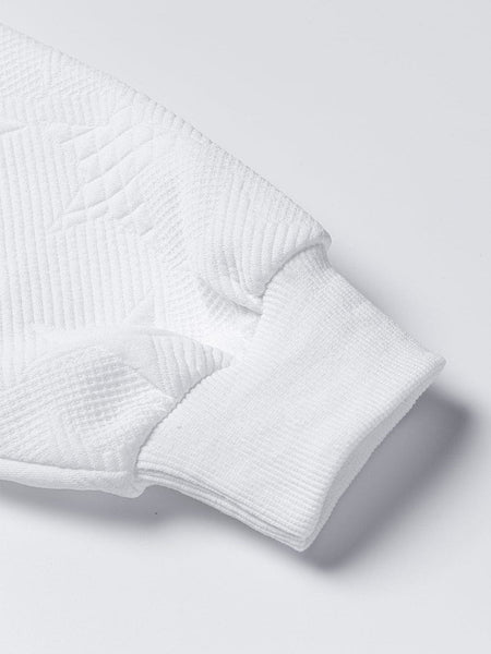 Starlight White Textured Crew Neck Sweatshirt