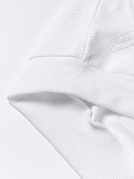 Starlight White Textured Crew Neck Sweatshirt