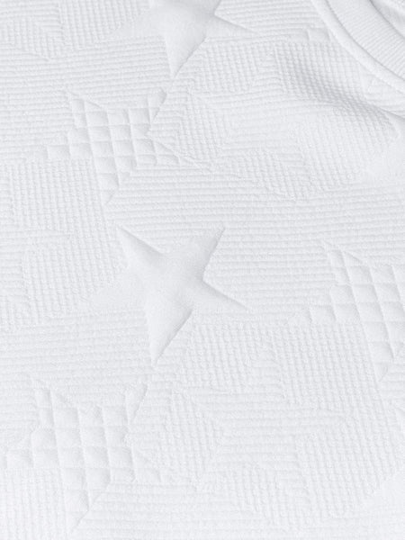 Starlight White Textured Crew Neck Sweatshirt