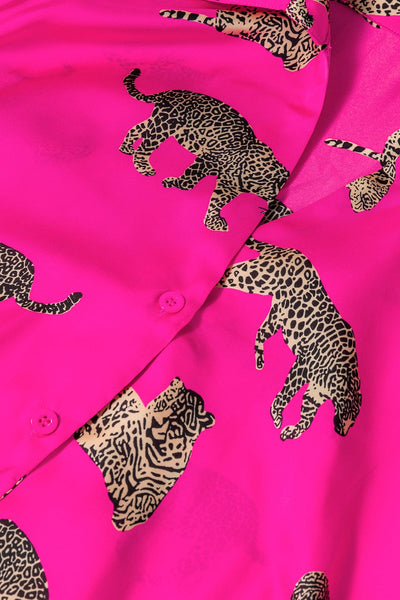 Vibrant Pink Cheetah Print Lounge Set