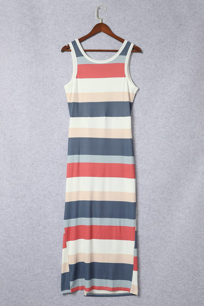 Women's Summer V-neck Button Solid Long Dress