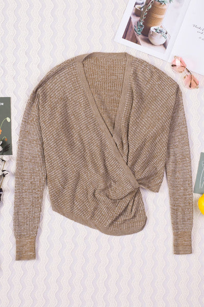 Striped Leopard Color Block Crochet Print Casual Long Sleeve Sweater