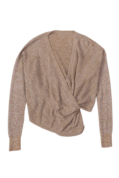 Striped Leopard Color Block Crochet Print Casual Long Sleeve Sweater