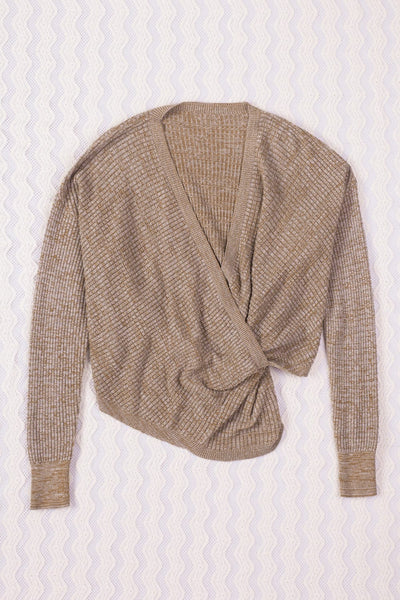Striped Leopard Color Block Crochet Print Casual Long Sleeve Sweater