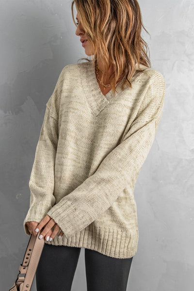 Striped Leopard Color Block Crochet Print Casual Long Sleeve Sweater