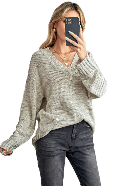 Striped Leopard Color Block Crochet Print Casual Long Sleeve Sweater