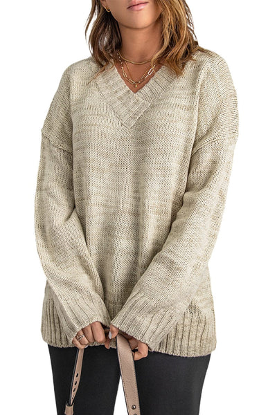 Striped Leopard Color Block Crochet Print Casual Long Sleeve Sweater