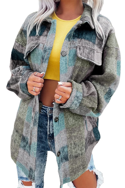 Striped Woolen Commuter Cardigan in Multicolor Print
