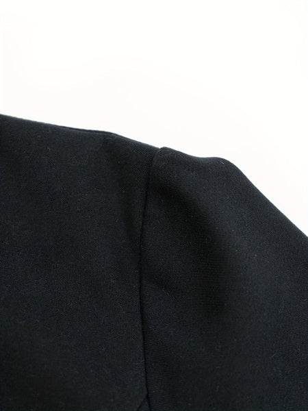 Women's Tailored Military-Style Open-Front Jacket in Black