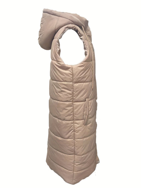 Stylish Sleeveless Hooded Chic Long Vest Coat