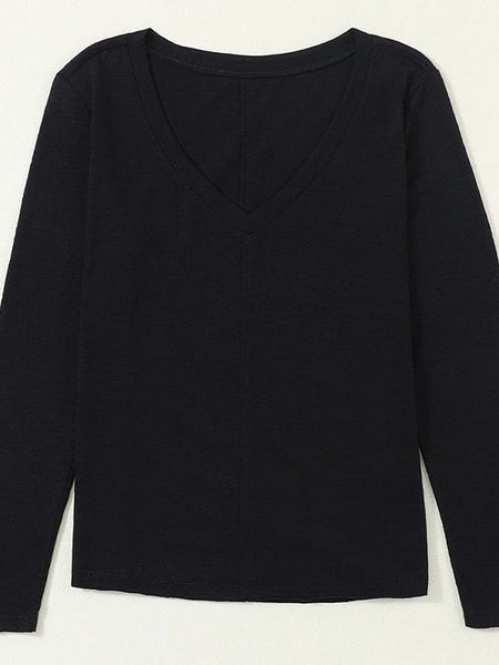 Stylish V-Neck Women'S Sweatshirt - Casual Loose Fit Long Sleeve Pullover
