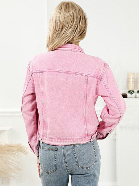 Stylish Women'S Denim Jackets On Sale With Lapel Collar