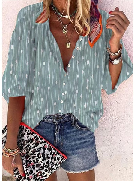 Women's Boho Chic Button-Up Shirt in Blouses & Shirts
