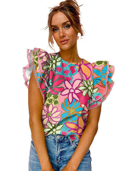 Women's Bohemian Floral Print Top made for easy styling and wardrobe coordination, with premium-like structure and finish.