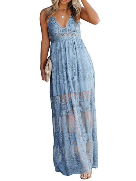 Lace Panel Sling Mini Dress