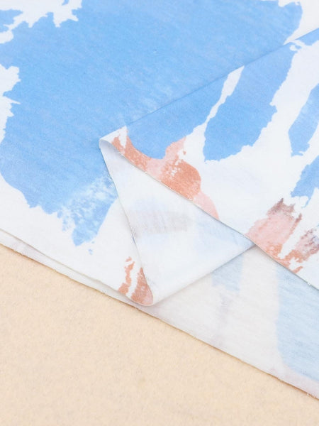 Loose Tie-Dye Printed V-Neck Split Dress
