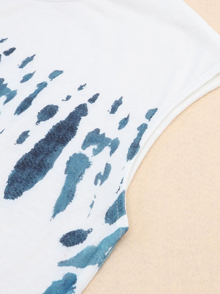 Loose Tie-Dye Printed V-Neck Split Dress