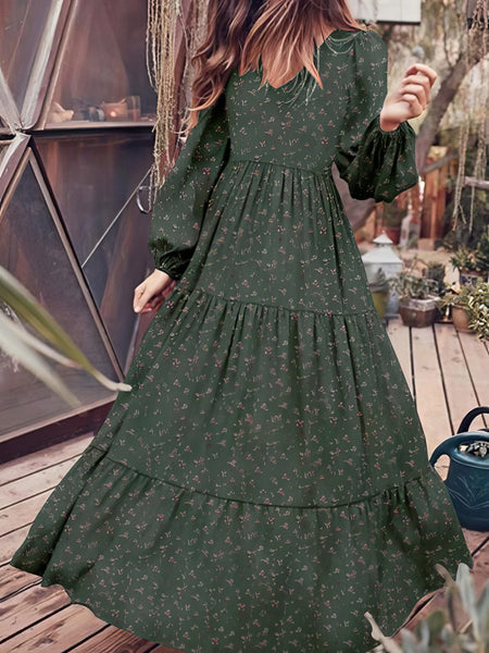 Vintage-Inspired Floral Print Dress