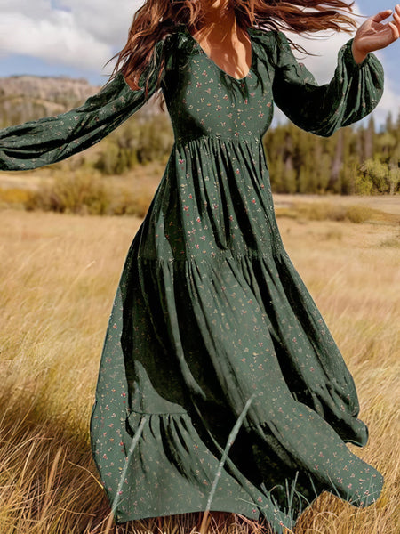 Vintage-Inspired Floral Print Dress
