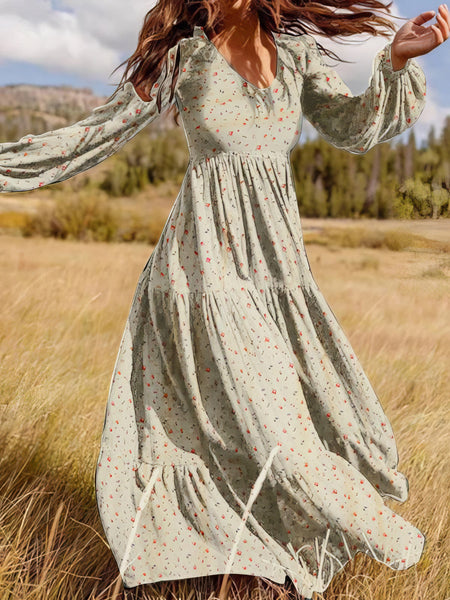 Vintage-Inspired Floral Print Dress