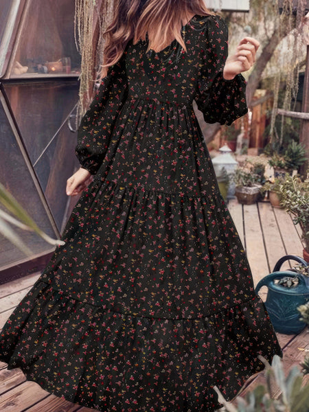 Vintage-Inspired Floral Print Dress