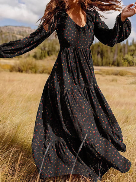 Vintage-Inspired Floral Print Dress