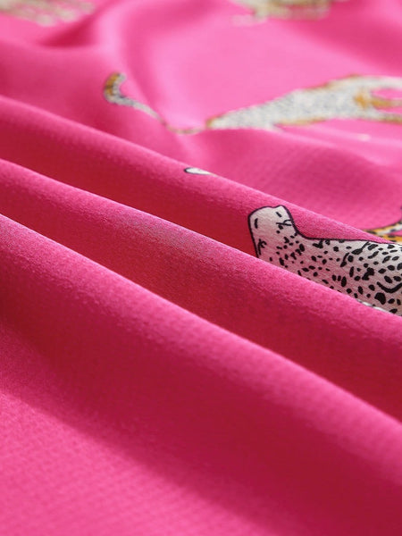 women's animal print shirt made for easy styling and wardrobe coordination, with premium-like structure and finish. with practical styling and