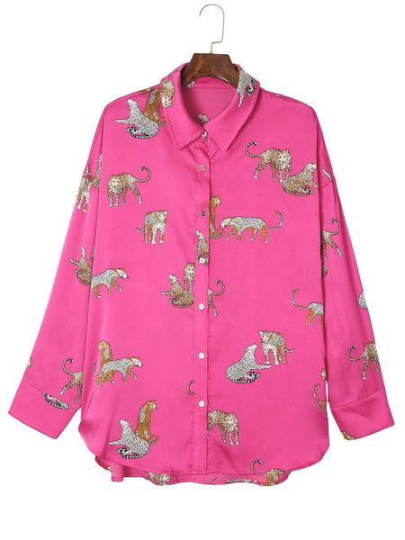 Leopard Print Button-Down Blouse with practical styling and dependable silhouette control.