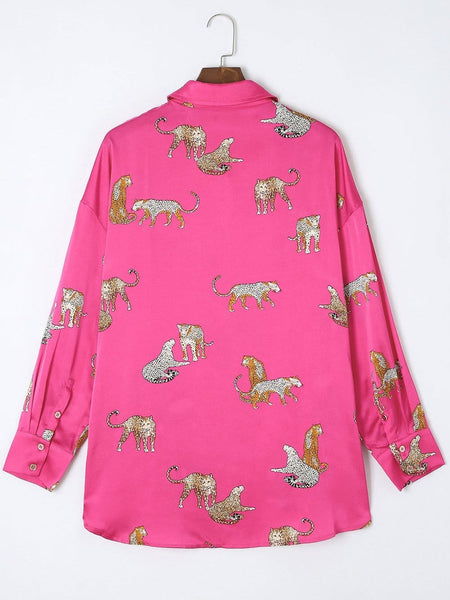 Leopard Print Button-Down Blouse with practical styling and dependable silhouette control.