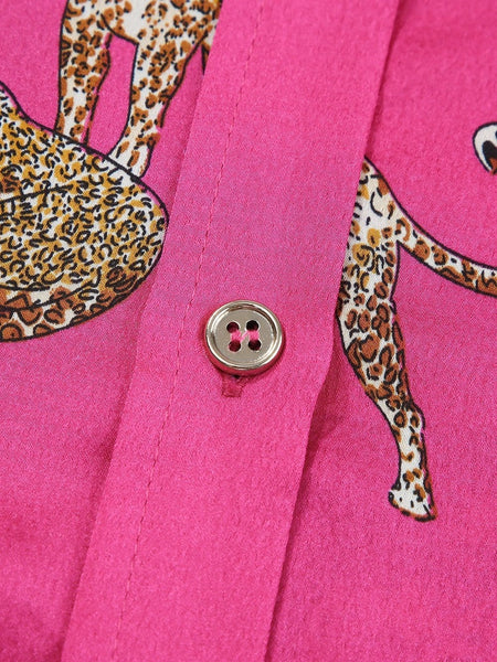 Leopard Print Button-Down Blouse with practical styling and dependable silhouette control.