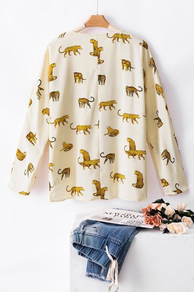 Leopard Print Button-Down Blouse with practical styling and dependable silhouette control.