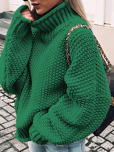 Women's Chunky Knit Turtleneck Pullover in Sweaters