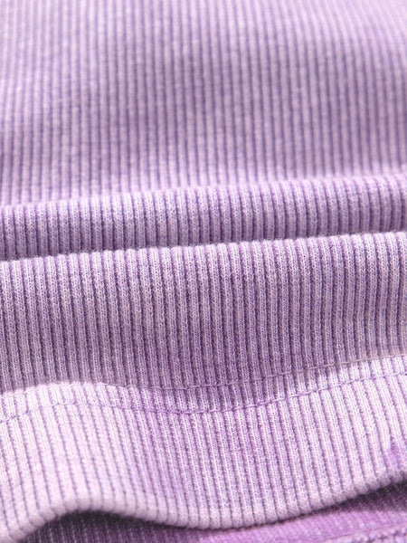 Tillandsia Purple Textured Mineral Wash Ribbed Racerback Crop Top