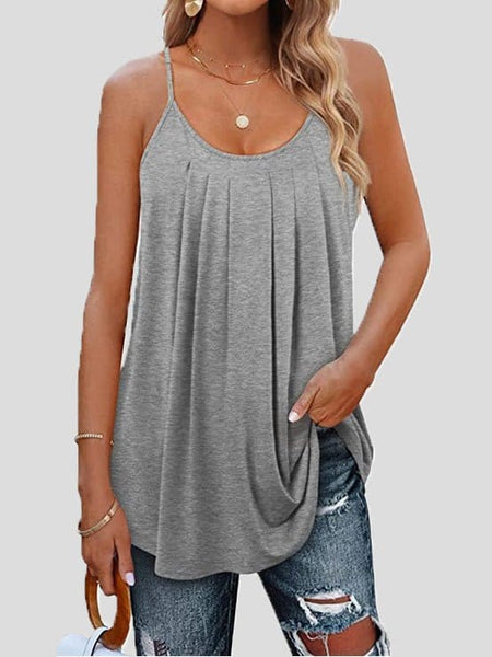 Women's Summer Pleated Tank Top made for easy styling and wardrobe coordination, with premium-like structure and finish.