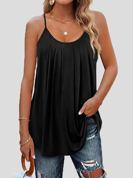 Women's Summer Pleated Tank Top made for easy styling and wardrobe coordination, with premium-like structure and finish.