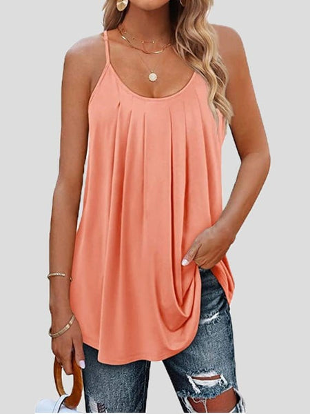 Women's Summer Pleated Tank Top made for easy styling and wardrobe coordination, with premium-like structure and finish.