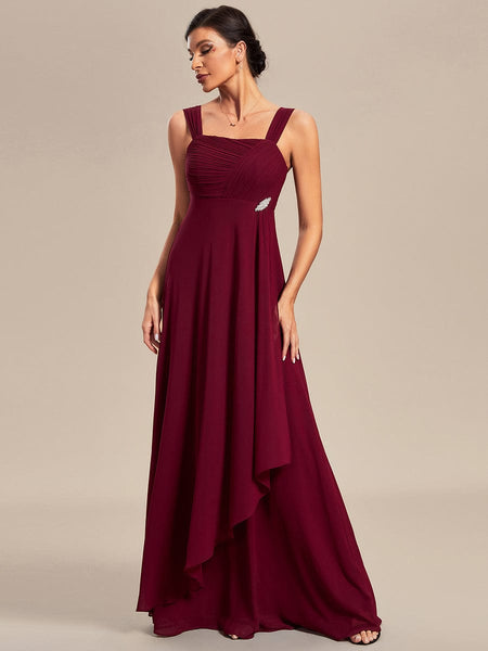 Women's Two-Piece Square Neck Chiffon A-Line Mother of the Bride Dress